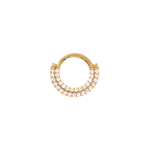 Clicker titane G23 gold PVD 14K double couronne