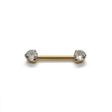 Barbell STERILE 1,6 x 16mm titane ASTM F136 GOLD PVD 18 carats IMPLANTABLE filetage interne
