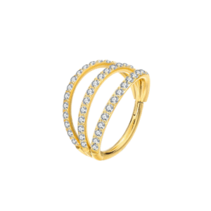 Clicker titane G23 gold PVD triple 14K
