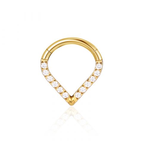Clicker titane G23 gold PVD 14K