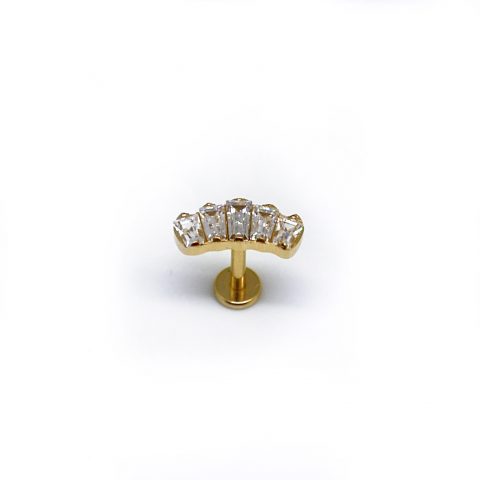 Labret titane ASTM F136 gold PVD 18K crown