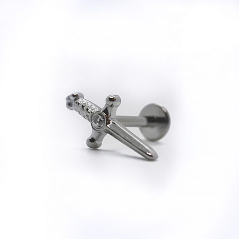 Labret titane ASTM F136 épée sertie