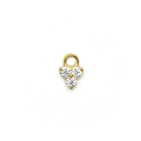 Charm 4mm chrome cobalt gold PVD 18 carats zirconium premium