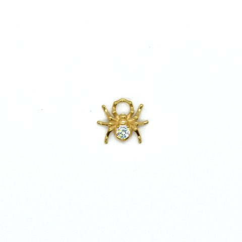 Charm spider 8mm chrome cobalt gold PVD 18K zirconium premium