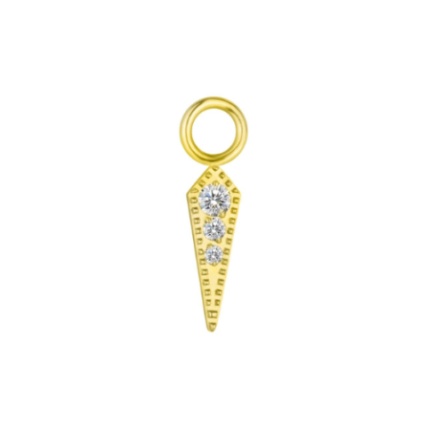 Charm 8mm titane ASTM F136 gold PVD 18K