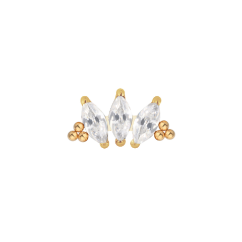 Accessoire pour filetage interne 0,9mm titane ASTM F136 gold PVD 18 carats