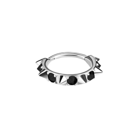 Clicker 1,2 x 8mm chrome cobalt polish mirror black zirconium