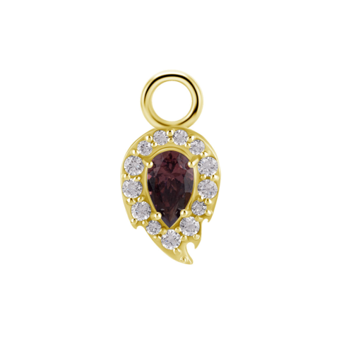 Charm 9mm chrome cobalt gold PVD 18K