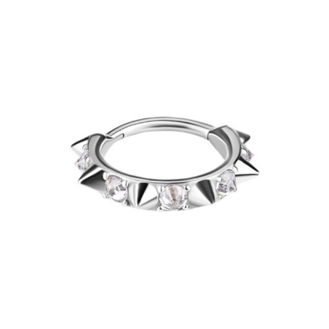 Clicker 1,2 x 8mm chrome cobalt polish mirror white zirconium