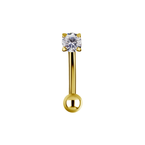 Banane titane ASTM F136 gold PVD 24K white