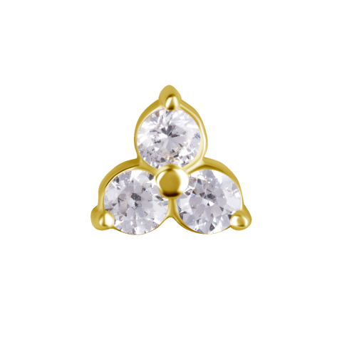 Accessoire threadless OR MASSIF 18K zirconium premium