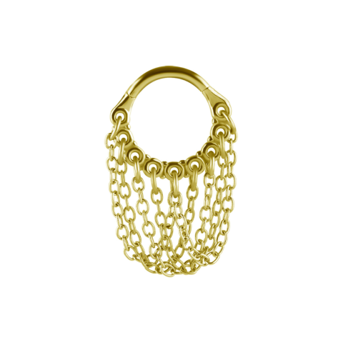 Clicker acier 316L gold PVD 24K à chaînes