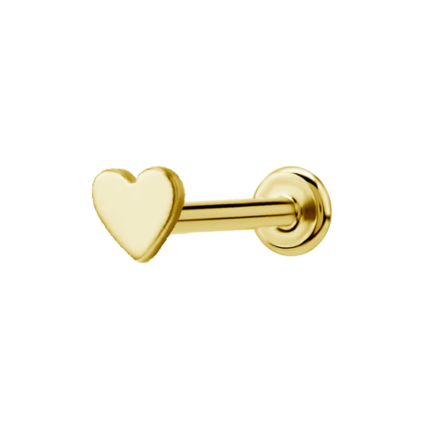 Labret titane ASTM F136 gold PVD 18K cœur