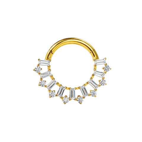 Clicker titane ASTM F136 gold PVD 18K zirconium premium
