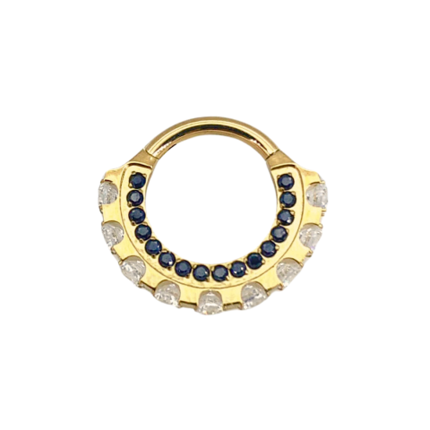 Clicker titane ASTM F136 gold PVD 18K zirconium premium