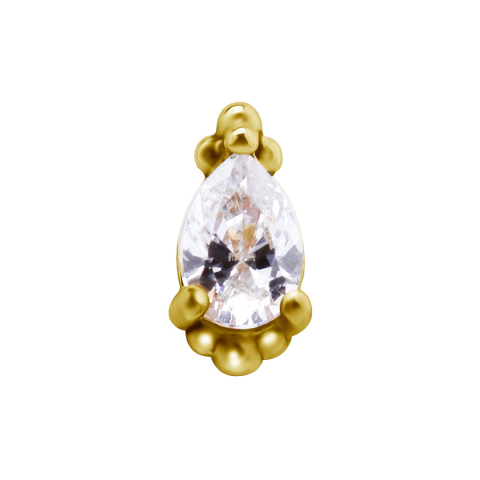 Accessoire threadless OR MASSIF 18K zirconium premium