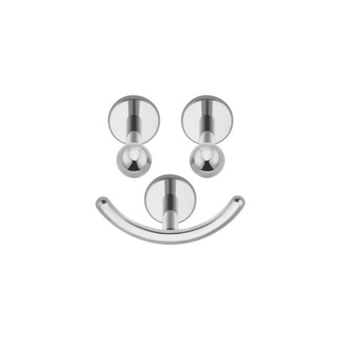 Labrets titane ASTM F136 smiley face