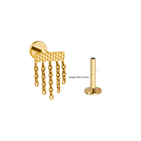 Labret titane ASTM F136 gold PVD 18K