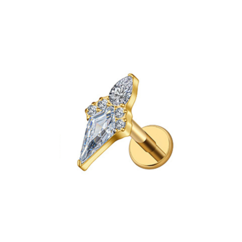 Accessoire pour filetage interne 0,9mm titane ASTM F136 gold PVD 18K white