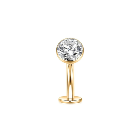 Banane labret titane ASTM F136 gold PVD 18K filetage interne