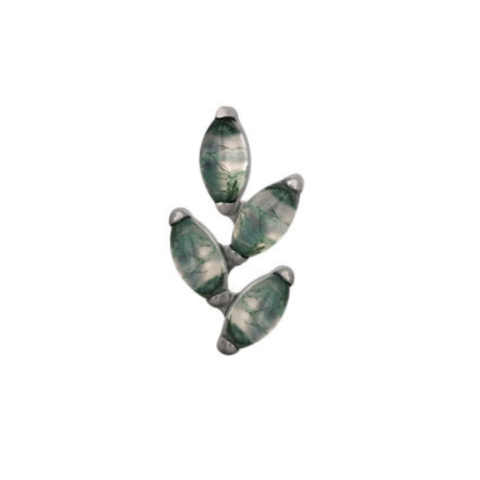Accessoire pour filetage interne 0,9mm titane ASTM F136 11mm Agate naturelle