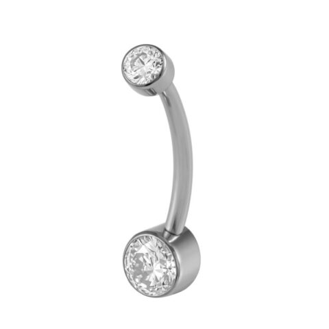 Banane titane ASTM F136 double strass filetage interne