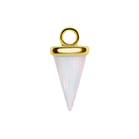 Charm 10mm OR 18K lab created opal spike white