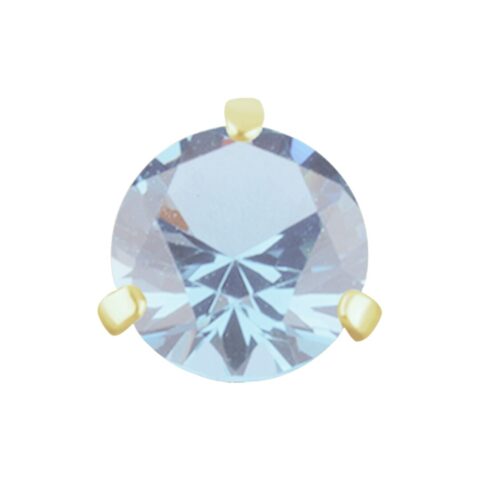 Accessoire threadless chrome cobalt gold PVD 18K blue nano gems