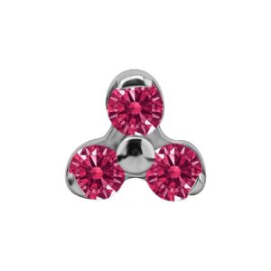 Accessoire threadless titane ASTM F136 rouge ruby