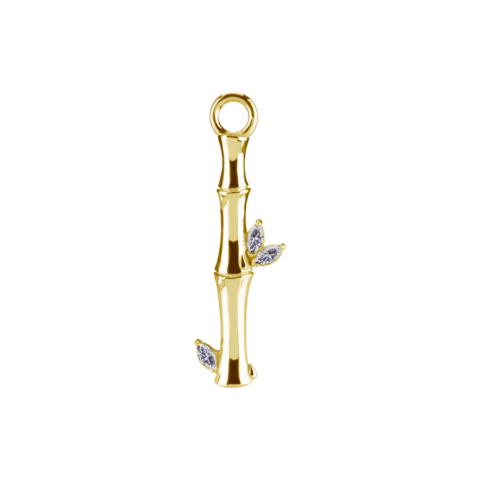 Charm 24mm chrome cobalt gold PVD 18K bambou
