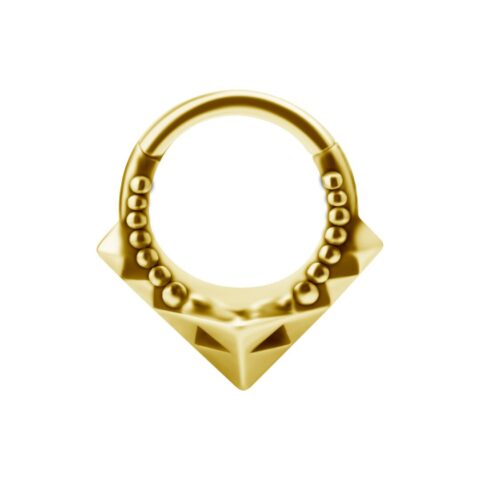 Clicker acier 316L gold PVD 24K tribal