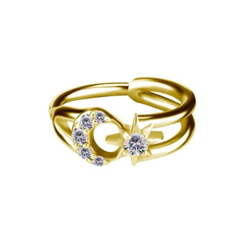 Clicker chrome cobalt gold PVD 18K zirconium premium