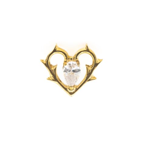 Accessoire pour filetage interne 0,9mm titane ASTM F136 gold PVD 18K coeur