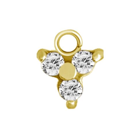 Charm 4mm titane ASTM F136 gold PVD 18K