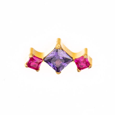 Accessoire pour filetage interne 0,9mm titane ASTM F136 gold PVD 18K purple & red