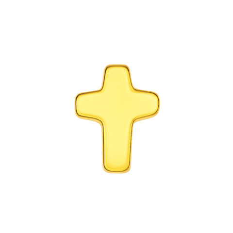 Accessoire pour filetage interne 0,9mm titane ASTM F136 gold PVD 18K cross
