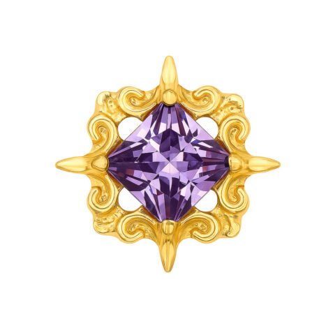 Accessoire pour filetage interne 0,9mm titane ASTM F136 gold PVD 18K purple