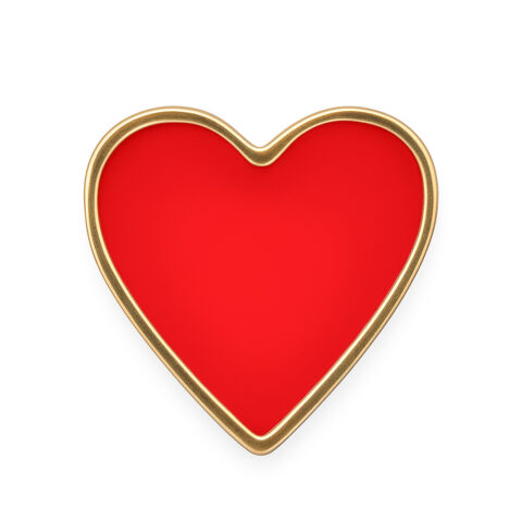 Accessoire pour filetage interne 0,9mm titane ASTM F136 gold PVD 18K heart