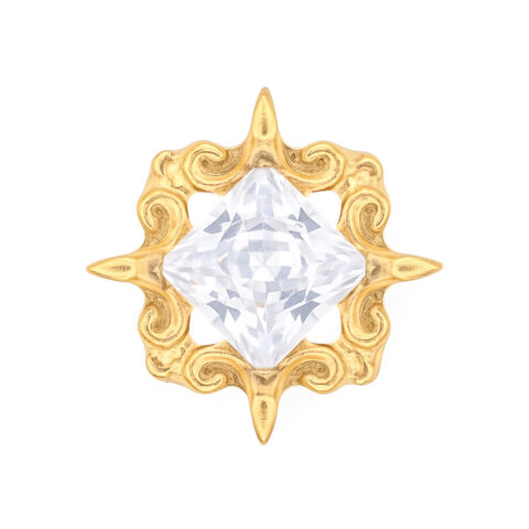 Accessoire pour filetage interne 0,9mm titane ASTM F136 gold PVD 18K white