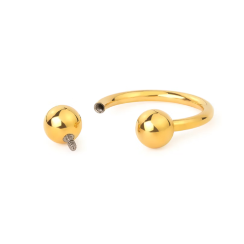 Fer à cheval titane ASTM F136 gold PVD 18K