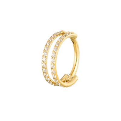 Clicker titane ASTM F136 gold PVD 18k double strass