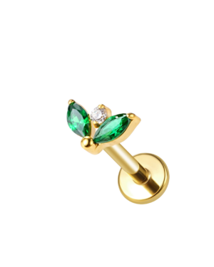 Labret threadless titane ASTM F136 gold PVD 18k green