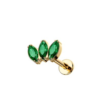 Labret threadless titane ASTM F136 gold PVD 18k green