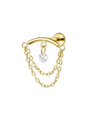 Labret titane ASTM F136 gold PVD 18k filetage interne