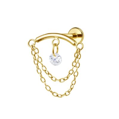 Labret titane ASTM F136 gold PVD 18k filetage interne