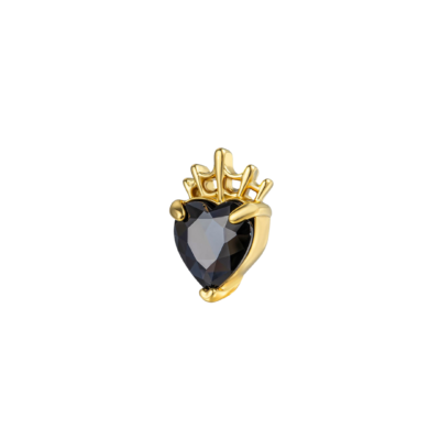 Accessoire pour filetage interne titane ASTM F136 gold PVD 18k black heart