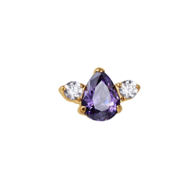 Accessoire threadless titane ASTM F136 gold PVD 18k purple