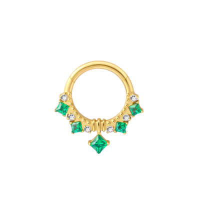Clicker titane ASTM F136 gold PVD 18k green