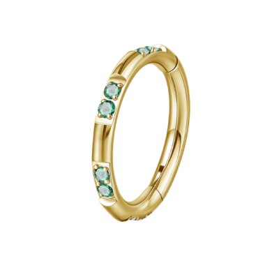 Clicker titane ASTM F136 gold PVD 18k green