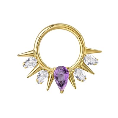 Clicker titane ASTM F136 gold PVD 18k purple